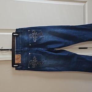 nwt ladies sz 8 our republic for all high rise rhinestone pockets jeans